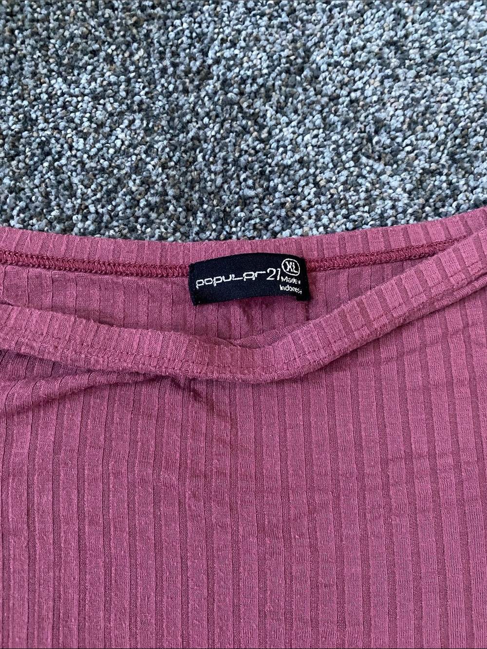 Ribbed Bell-Sleeve Women's Top in Dusty Rose - Picture 4 of 4